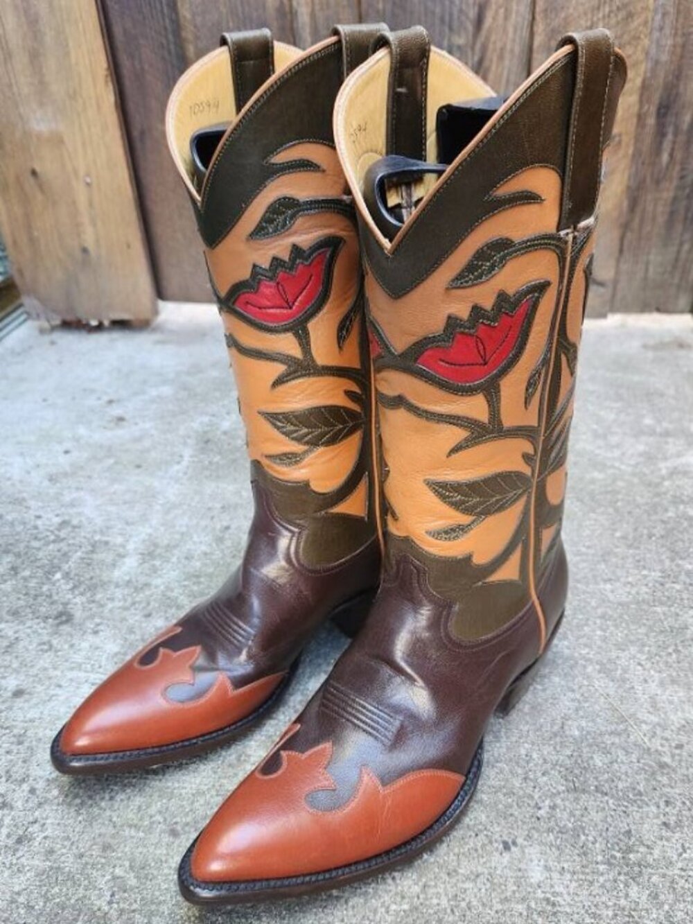 CABoots (NEW) Custom Floral Inlay Mens Cowboy Boots 9D